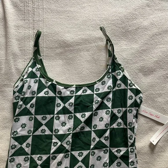 NWT Lisa Says Gah Elsa Slip Dress - SMALL - Floral Quilt Boonville Green - Picture 5 of 6